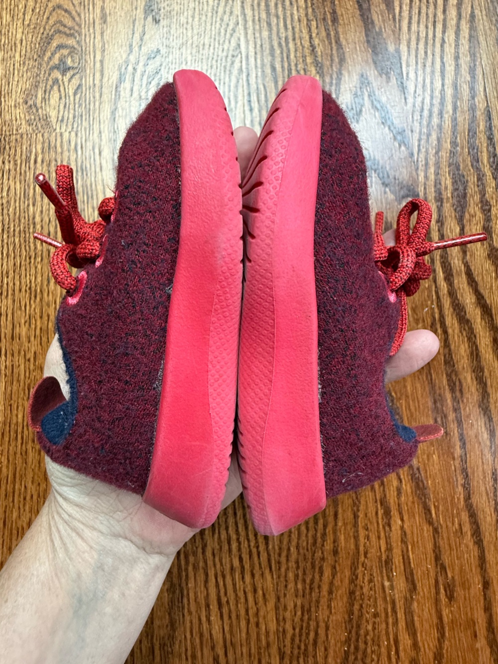 Allbirds Smallbirds Red Wool Runner Sneakers Sz T5 - Picture 6 of 8